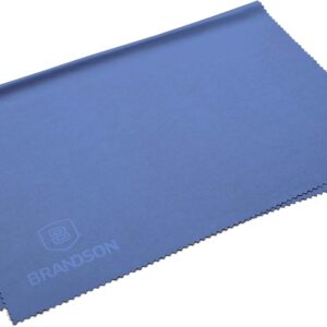 BRANDSON Brillenputztuch XXL (40×30 cm, blau) Brillen Mikrofasertuch groß, waschbar – Mikrofaser Brillentuch, Reinigungstücher für Brille Handy Display etc.