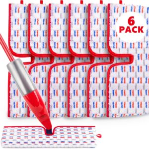 6 Stück Mikrofaser Mopp Pads Kompatibel mit Vileda 1-2 Spraymax Sprühwischer, Wiederverwendbare Wischmopp-Nachfüllpads, Ersatz-Moppköpfe, dicke Mikrofaser-Pads für alle Bodenarten geeignet