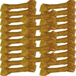 Schecker Geknotete Kauknochen 750 g (25Stck.) a 11cm aus gepresster Rinderhaut Ideal für Junge Hunde und Senioren Hunde