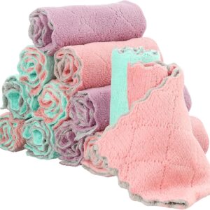 taonganui 12 Stück Mikrofasertücher Reinigungstücher Mikrofaser Küche Putzlappen 25 X 25cm Abwaschlappen,Ultra Saugfähig Wiederverwendbar Lappen Küche Rags für Auto Küche Badezimmer