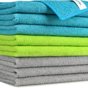 AIDEA Microfasertücher Mikrofasertücher 8 Stück,Weich Putzlappen Mikrofaser Reinigungstücher Microfasertuch Lappen Putztücher Tücher Geschirrtücher Fusselfrei für Auto,Küche,Haus,30x40cm