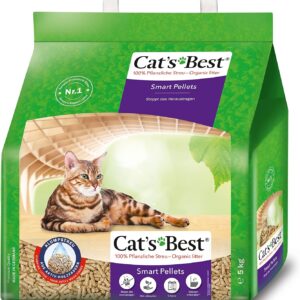 Cat’s Best Smart Pellets, 100 % pflanzliche Katzenstreu, innovative Klumpstreu für Katzen aus antihaftenden Aktiv-Holzfasern – stoppt das Heraustragen, 5 kg/ 10 l