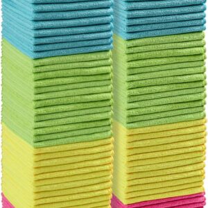 AIDEA Microfasertücher 100 Stück, Mikrofasertücher Mikrofaser Putzlappen Küch Reinigungstücher Geschirrtücher für Haus, Auto, Motorrad, Fenster, 30 x 30 cm