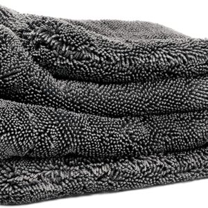 Nuke Guys Gamma Dryer S | Ultra saugstarkes handliches Trockentuch 1400 GSM grau 40x40cm | Fusselfrei, abgerundete sanfte Fasern, kratzerfrei | Premium Mikrofasertuch für Auto Motorrad Fahrrad