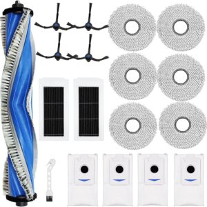 KiimSin Zubehör Ersatzteil für Ecovacs Deebot X5 Omni, X5 Pro Staubsauger roboter, 1 Hauptbürste + 6 Wischtücher + 4 Staubbeutel + 2 Filter + 4 Seitenbürsten