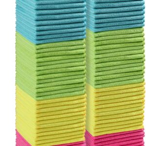 HOMEXCEL Mikrofasertücher 100 Stück, Mikrofaser Reinigungstücher Lappen Putztücher Fenster Tuch Mikrofasertücher Geschirrtücher für Auto,Küche,Haus 30,5 x 30,5 cm