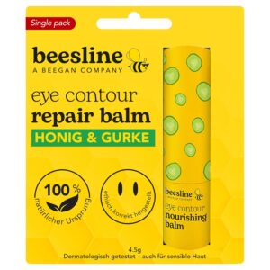 BEESLINE Eye Contour Balm, straffende Augenpflege mit Bienenwachs, reduziert Falten, Schwellungen und Augenringe, auch für empfindliche Haut geeignet, beegan