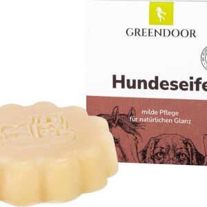 GREENDOOR Hundeseife 80g in Papierschachtel, natürliche Fell-Seife, Natur Fellpflege für Hund + Katze, Hundeshampoo, Fellshampoo, Tiershampoo, Naturseife, Tierpflege, Naturkosmetik, sehr ergiebig