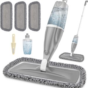 Wischmopp mit Sprühfunktion – EXEGO Bodenwischer mit Sprühmopp Spray Mop Floor Mop mit 3X Wischpads Staubwischer Nasswischer für Schnelle Reinigung Hartholz, Marmor, Holz, Laminat, Fliesen