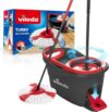 Vileda Turbo Wischmopp Komplett Set, Bodenwischer mit Mikrofaser-Moppkopf, Teleskopstiel (58-123cm), Eimer mit Schleuder und Fußpedal, für alle Böden, nachhaltiges Wischsystem, Eco-Verpackung