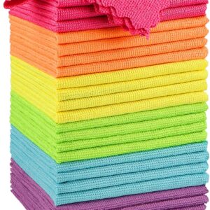 Orighty Mikrofaser-Reinigungstücher, 24 Pack, Hochsaugfähige Reinigungsmittel, Fusselfreie Tücher für Mehrfachverwendung, Leistungsstarke Reinigungstücher für Haus, Küche, Autopflege (12×12 Zoll)