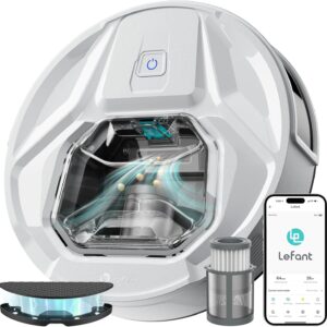 LEFANT M320 Saugroboter, 6.000Pa Staubsauger Roboter mit Präzise-Entfernungs-Navigation, Sichtbar 800ML Staubbehälter, 210Mins, WLAN/App, Ideal für Tierhaare, Teppiche