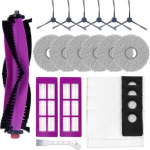 Heykewi Zubehörset für Eureka J15 Pro Ultra Roboter-Staubsauger-Ersatzteile, 1 Hauptbürsten, 6 Seitenbürsten, 6 Wischtücher Pads, 4 Staubbeutel, 2 Filter, 1 Reinigungsbürste