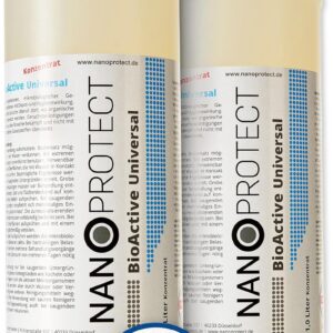 Nanoprotect BioActive Universal Geruchsneutralisierer | Biologischer Geruchsentferner und Textilerfrischer mit Wirkbeschleuniger | 2×1 Liter Konzentrat Refill Set