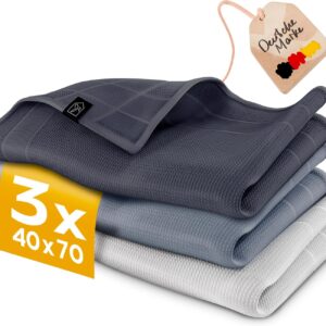 Homety Geschirrtücher Mikrofasertücher, 70×40 streifenfrei, fusselfreie Geschirrhandtücher, 3er Set Poliertuch, 70×40 cm