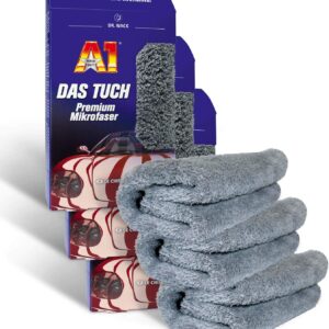 ILODA 3X Dr. Wack A1 DAS Tuch – Premium Mikrofaser, Mikrofasertuch für Autopflege, Profi Microfasertuch Auto, Mikrofasertücher für Autolack für EIN kratzfreies Polieren