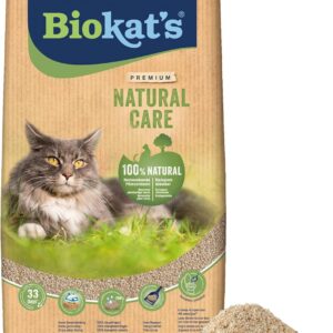 Biokat’s Natural Care – Feine klumpende Katzenstreu aus nachwachsenden und kompostierfähigen Pflanzenfasern – 1 Sack (1 x 8 L)
