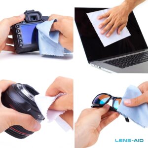 5er Set Mikrofaser-Reinigungstücher in praktischem Aufbewahrungsbeutel: Mikrofasertuch für Kamera Objektiv, Filter, Display, Notebook, Smartphone und als Brillen-Putztuch für eine gründliche Reinigung