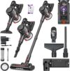 KESSER® Akku Staubsauger kabellos bis 70 Min. Laufzeit & Leise | Akkustaubsaguer mit LED Display Stabstaubsauger beutellos mit Anti-Tangle-Bodenbürste für Hartböden Teppich Tierhaare