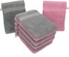 Betz 10 Stück Waschhandschuhe Premium 100% Baumwolle Waschlappen Set 16×21 cm Farbe Altrosa und anthrazit