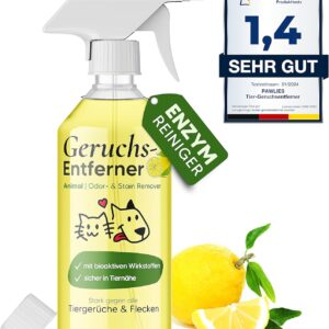 Pawlie’s Tier-Geruchsneutralisierer (EXTREM STARK) & Enzymreiniger Katzenurin Geruchsentferner & Hundeurin neutralisieren | Strenge Gerüche & Flecken aus Teppich, Sofa entfernen (500 ml)