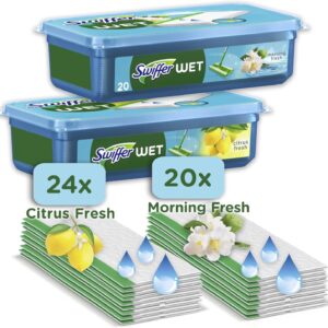 Swiffer Feuchte Bodentücher Nachfüllpackung Mit 24 Citrus Fresh Und 20 Morning Fresh, Für Eine Schnelle Und Einfache Reinigung