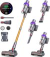 BuTure VAC 450W Akku Staubsauger, Selbststehend Staubsauger Kabellos mit Automodus,Touchscreen,55 Min.Lange Laufzeit. LED-Licht, 1.5L Staubbehälter, Anti-Tangle-Burste für Tierhaare/Teppich/Hartböden