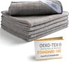 washly Mikrofasertücher in Spitzenqualität mit Oeko-TEX Siegel – Premium Mikrofaser Putztücher speziell für Küche Bad und Haushalt – saugstark, weich und fusselfrei (6er Pack 30 x 30 cm, Grau)