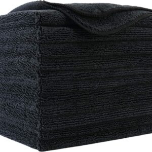 Polyte – Premium – Mikrofaser-Reinigungstücher – 40 x 40 cm – 12 Stück (Schwarz)