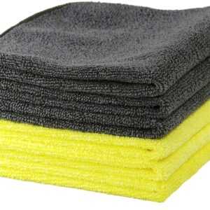 Glart (H44A6) 6 Stück Mikrofasertücher Allrounder 32×32 cm gelb & grau Allzweck Microfasertücher Set für Haushalt Küche WC Bad Haus Garten Büro, gründlicher als Baumwolle oder einfache Putztücher