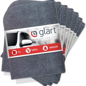 Glart 7-teiliges Set Auto-Mikrofaser-Trockentücher, 40×40 cm, für Autowäsche, Felgen, Lack, Armaturenbrett, Autodetailing