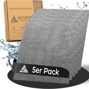 stuff from above® 5 Stück Premium Mikrofasertücher für Auto 300GSM (ohne Rand) 100% Fusselfrei, saugstark, weich – Mikrofasertuch für Autolack & Cockpit zum Polieren, Trocknen & Reinigen 40x40cm grau