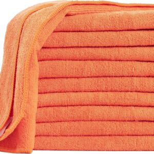 Devior Mikrofasertücher 40×40 cm 10er Set Orange | Auto Putztuch streifenfrei, Reinigungstücher saugstark, Microfasertuch Putzen, Putztücher Küche, Fenstertuch Hochglanz, Fusselfreie Staubtücher