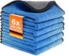 Kemes Mikrofasertücher Auto Innenraum Haushaltsreinigung Putztücher 500GSM Mircofaser Poliertuch 30x30cm (Blau, 6)