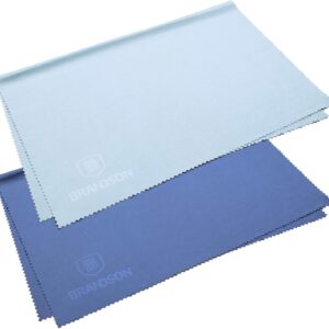 BRANDSON Brillenputztücher XXL (40×30 cm, blau & hellblau, 2 Stück) Brillen Mikrofasertuch groß, waschbar – Mikrofaser Brillentücher, Reinigungstücher für Brille Handy Display etc.