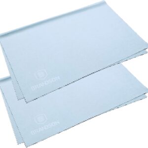 BRANDSON Brillenputztücher XXL (40×30 cm, hellblau, 2 Stück) Brillen Mikrofasertuch groß, waschbar – Mikrofaser Brillentücher, Reinigungstücher für Brille Handy Display etc.