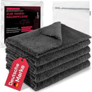 STARKL® 4X Mikrofasertücher Auto zur Innenraumpflege – ultraweiche Reinigungstücher in 40x40cm – Cockpit Tücher zur Autoreinigung – Profi Microfasertücher – Microfasertuch Autopflege in 380GSM