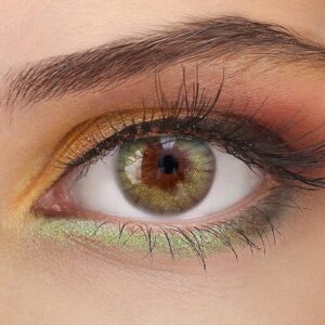 GLAMLENS Sehr stark deckende und natürliche grüne Kontaktlinsen SILIKON COMFORT NEUHEIT farbig „Rose Green“ + Behälter – 1 Paar (2 Stück) – DIA 14.00 – mit und ohne Stärke
