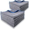 GLANTEX 12X Lackschonende Mikrofasertücher 380 GSM, super Saugstark, Poliertücher, fusselfreie Microfasertücher für die Autopflege, Microfasertuch Auto und Motorrad, 40cm x 40cm