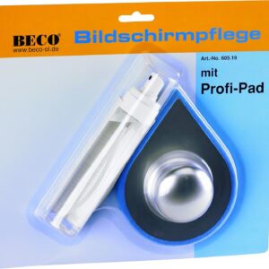 BECO Bildschirmpflege mit Profi-Pad Inhalt: Mikrofaser Reinigungs-Pad, 100 ml Reinigungsspray, Blisterpackung