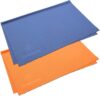 BRANDSON Brillenputztücher XXL (40×30 cm, blau & orange, 2 Stück) Brillen Mikrofasertuch groß, waschbar – Mikrofaser Brillentücher, Reinigungstücher für Brille Handy Display etc.