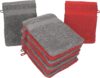 Betz 10 Stück Waschhandschuhe Premium 100% Baumwolle Waschlappen Set 16×21 cm Farbe rot und anthrazit