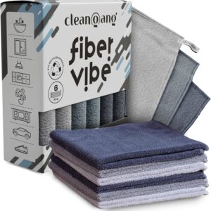 cleangang Microfasertücher Mikrofasertücher 6 Pack, Wiederverwendbare Mikrofasertuch ReinigungstüCher, Fusselfrei, Streifenfrei Staubtuch für Haus, Küche, Auto, Motorrad, Fenster, 30 X 30 cm