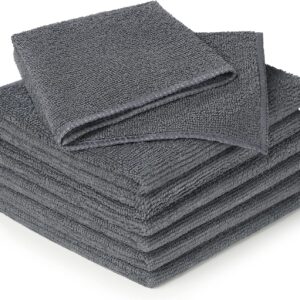 Blumtal 6er Set Mikrofasertücher 30×40 cm Lappen – Geschirrtücher Anthrazit – Microfasertücher Putzlappen Waschbar bei 60°C – Reinigungstücher Fensterputztücher – Premium Putztücher Allzwecktücher