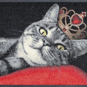 wash+dry Fußmatte, Royal Cat 50×75 cm, innen und außen, waschbar