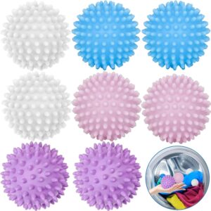 Trocknerbälle, 8 Stück Waschmaschinen Bälle, Wiederverwendbare Dryer Balls für Effizientes Waschen & Trocknen, Verhindert Verheddern, Waschbälle für Wäschetrockner