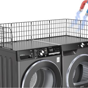Magnetischer Wäscheschutz, 124 cm breit, Metall-Wäscheschutz für Waschmaschine und Trockner mit Silikon-Lückenabdeckung, Waschtrockner, Arbeitsplatten-Organisation, Wäschetopper für die meisten