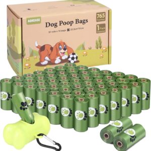 Hundekotbeutel, 765er Kotbeutel Für Hunde, Hunde Zubehör, Kotbeutelspender für hunde, Hundekotbeutel Aus Maisstärke, Hunde Kotbeutel Rollen, Papierkern Hundetüten Kotbeutel, Dog Poop Bag