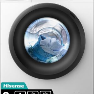 Hisense WF1Q8041BW Waschmaschine mit Dampffunktion /8KG /1400 U/Min /15 Programme/Anti-Allergie Programm/Baby-Wäsche/AutoWash/QuickWash/Daunen/Eco/Power 49′ / Verzögertes Ende/EEK: A/Weiß