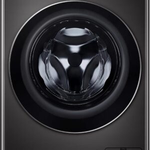 LG V9WD128H2B, Klasse A, Waschtrockner 12-8 kg, 1360 U/min, AI Direct Drive, Nachlegefunktion, Schnellwaschgang in 39 Min., mit Dampf, 60 x 61 x 85 cm ꟷ Black Stainless Steel